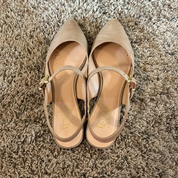 Franco Sarto Saundra Taupe Le Point Toe Flats - Picture 5 of 9